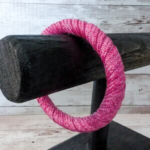Vintage Bracelet Pink Cord? Wrapped Statement Bangle